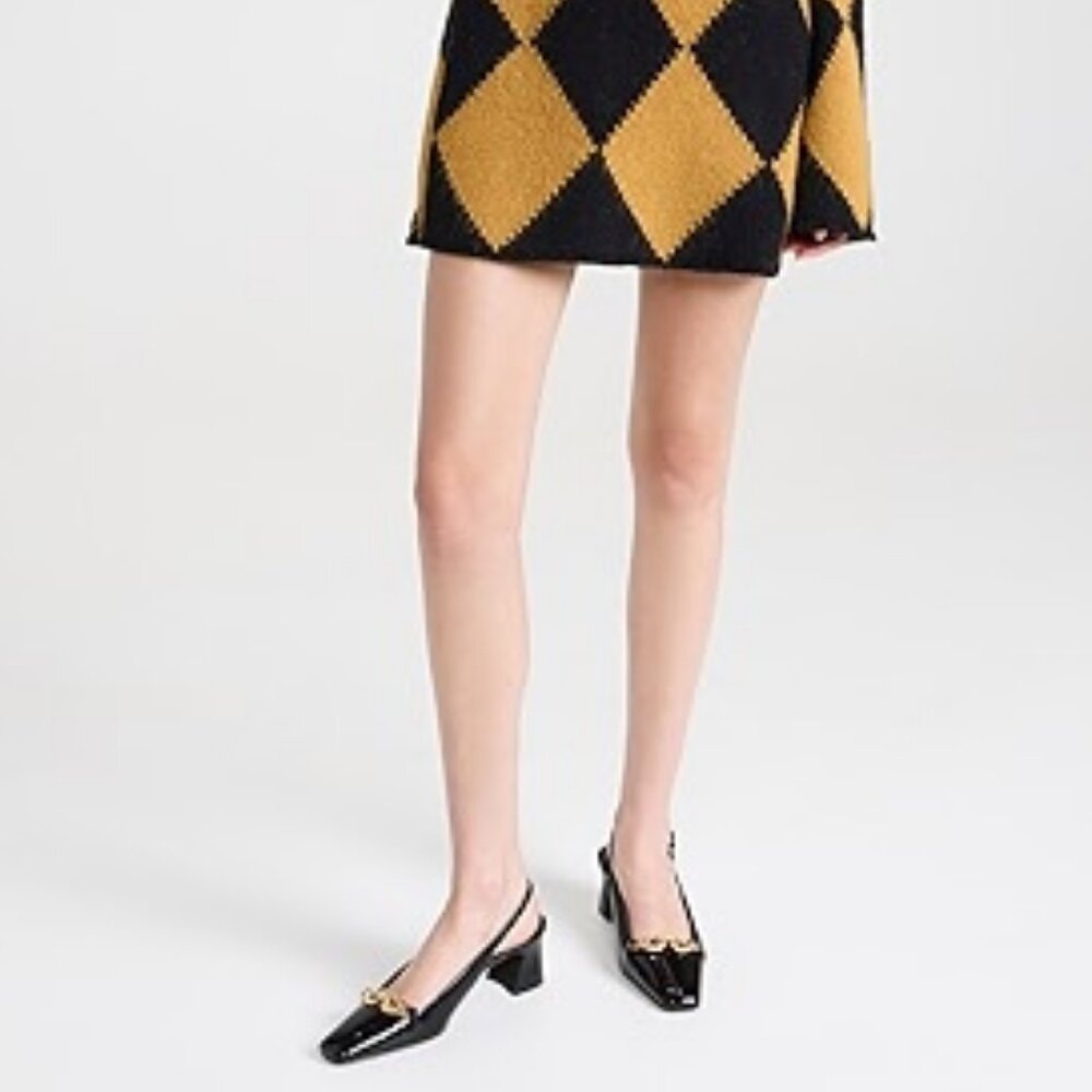 NIB$378 Tory Burch Jessa Horse-Bit Chain Point Toe Slip-On Slingback Pumps 5 - Picture 16 of 16